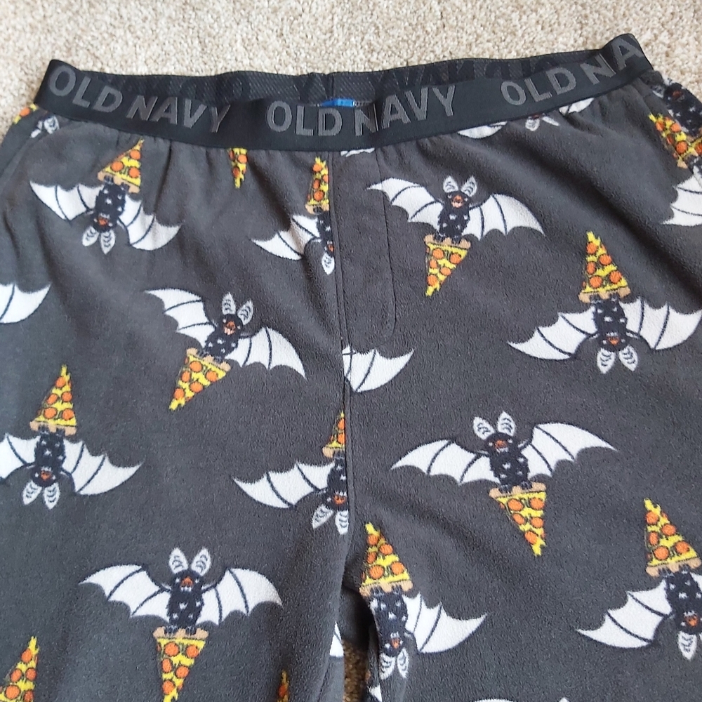 Old Navy Bat and Pizza Print Fleece Pajama Pants